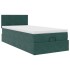 Estructura de cama otomana con colchón terciopelo verde