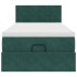 Estructura de cama otomana con colchón terciopelo verde
