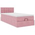 Estructura de cama otomana colchón terciopelo rosa