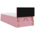 Estructura de cama otomana colchón terciopelo rosa