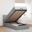 Cama otomana con colchón gris claro 100x200 cm tela
