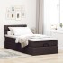 Estructura cama otomana colchón tela marrón oscuro 90x190