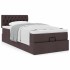 Estructura cama otomana colchón tela marrón oscuro 90x190