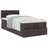 Estructura cama otomana colchón tela marrón oscuro 90x190