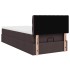 Estructura cama otomana colchón tela marrón oscuro 90x190