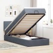 Estructura cama otomana colchón terciopelo gris oscuro