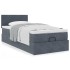 Estructura cama otomana colchón terciopelo gris
