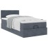 Estructura cama otomana colchón terciopelo gris