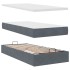 Estructura cama otomana colchón terciopelo gris