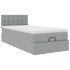 Estructura de cama otomana con colchón tela gris claro