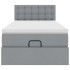 Estructura de cama otomana con colchón tela gris claro
