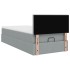 Cama otomana con colchón gris claro 100x200 cm
