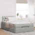 Estructura cama otomana colchón terciopelo gris claro