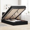 Estructura de cama otomana colchón terciopelo negro 120x200cm