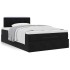 Estructura de cama otomana colchón terciopelo negro