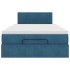 Estructura de cama otomana colchón terciopelo azul