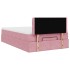 Estructura de cama otomana colchón terciopelo rosa