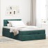Estructura cama otomana colchón terciopelo verde