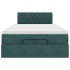Estructura cama otomana colchón terciopelo verde