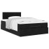 Estructura de cama otomana colchón terciopelo negro