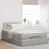 Estructura cama otomana colchón terciopelo gris claro