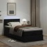 Estructura cama otomana colchón cuero sintético negra 90x190