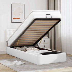 Estructura cama otomana colchón blanco puro