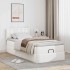 Estructura cama otomana colchón blanco puro