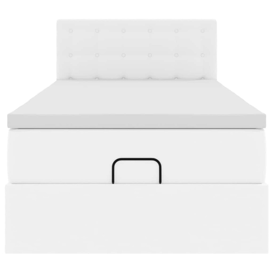 Estructura cama otomana colchón blanco puro