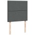 Cama otomana con colchón y LED tela gris oscuro 90x200