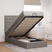 Cama otomana con colchón tela gris pardo 100x200 cm