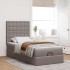 Cama otomana con colchón tela gris pardo 100x200