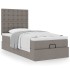 Cama otomana con colchón tela gris pardo 100x200