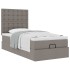 Cama otomana con colchón tela gris pardo 100x200