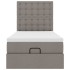 Cama otomana con colchón tela gris pardo 100x200