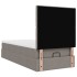 Cama otomana con colchón tela gris pardo 100x200