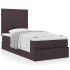 Cama otomana con colchón marrón oscuro 100x200 cm