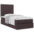 Cama otomana con colchón marrón oscuro 100x200 cm