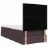 Cama otomana con colchón marrón oscuro 100x200 cm