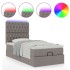 Estructura de cama otomana colchón tela gris pardo