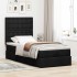 Cama otomana con colchón tela negra 100x200