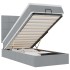 Cama otomana con colchón y LED tela gris claro 90x200