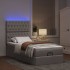 Cama otomana con colchón y luces LED tela gris taupé 90x200