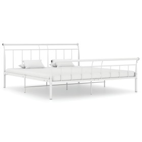Estructura de cama de metal blanco 200x200