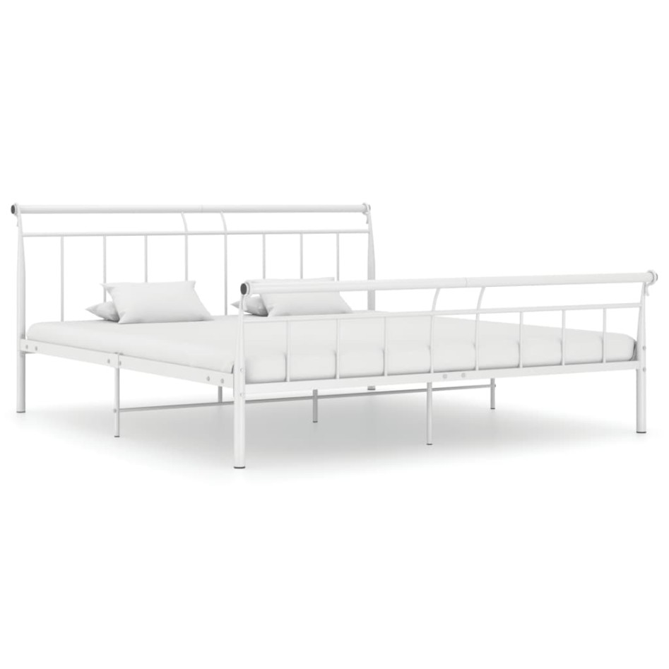 Estructura de cama de metal blanco 200x200