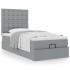Cama otomana con colchón gris claro 90x200 cm