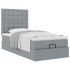 Cama otomana con colchón gris claro 90x200 cm