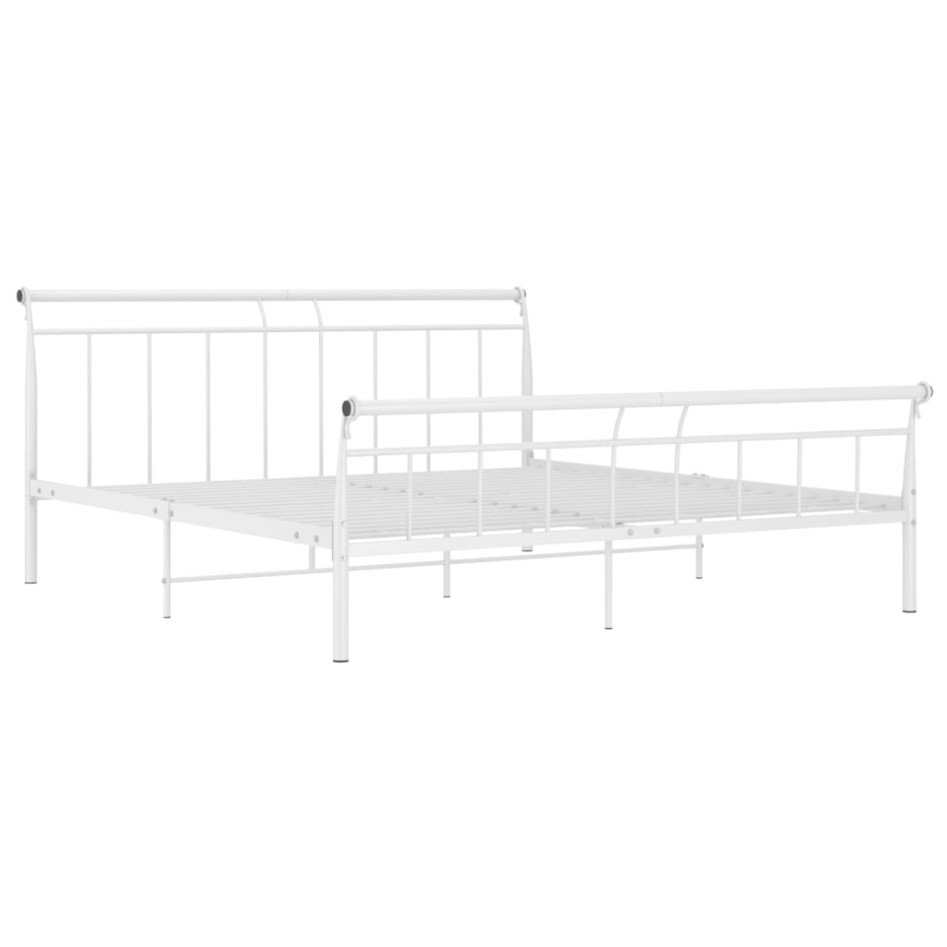 Estructura de cama de metal blanco 200x200