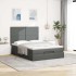Estructura cama otomana colchón tela gris oscuro