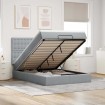 Estructura cama otomana con colchón tela gris claro 140x190 cm
